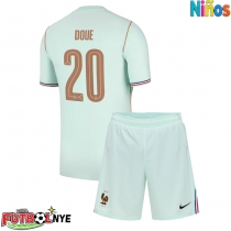 Camiseta Francia Desire Doue #20 Visitante Equipación para niños Mundial 2026 manga corta (+ pantalones cortos)